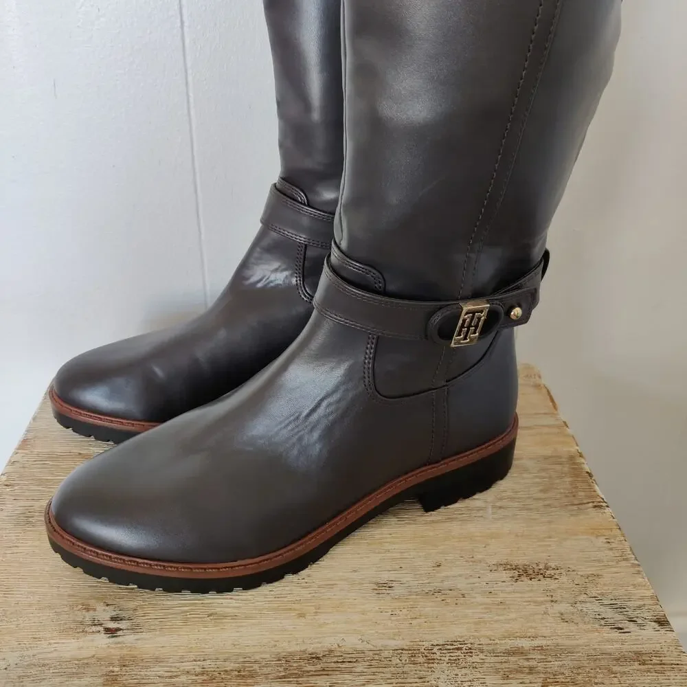 New Tommy Hilfiger Women's Felvia knee High‎ Boot Size 7.5 M in Expresso Brown